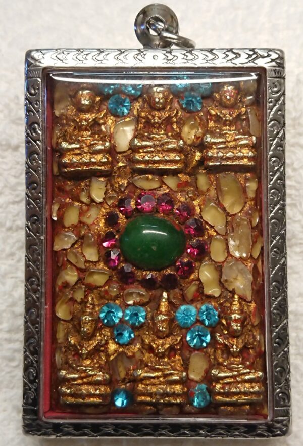 Phra somdej toh. With holy relics and gemstones. Year 2411. - Image 4
