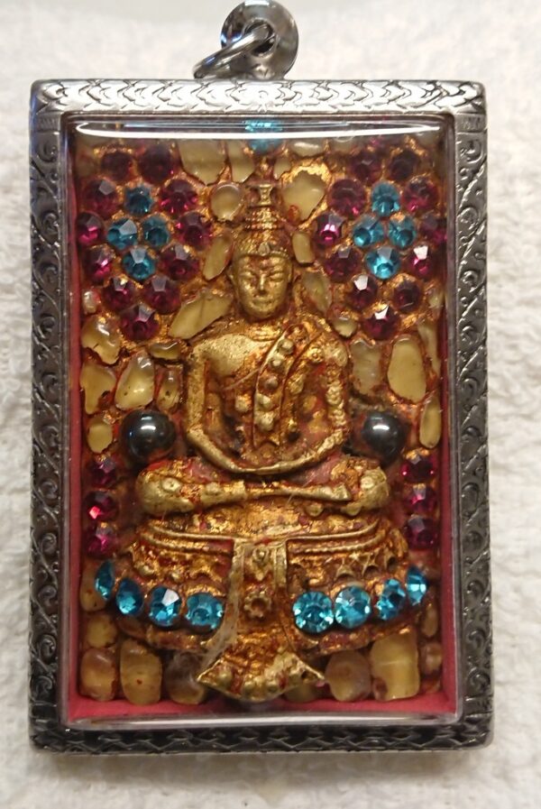 Phra somdej toh. With holy relics and gemstones. Year 2411. - Image 3